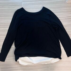 LOFT Black and White Long Sleeve Top